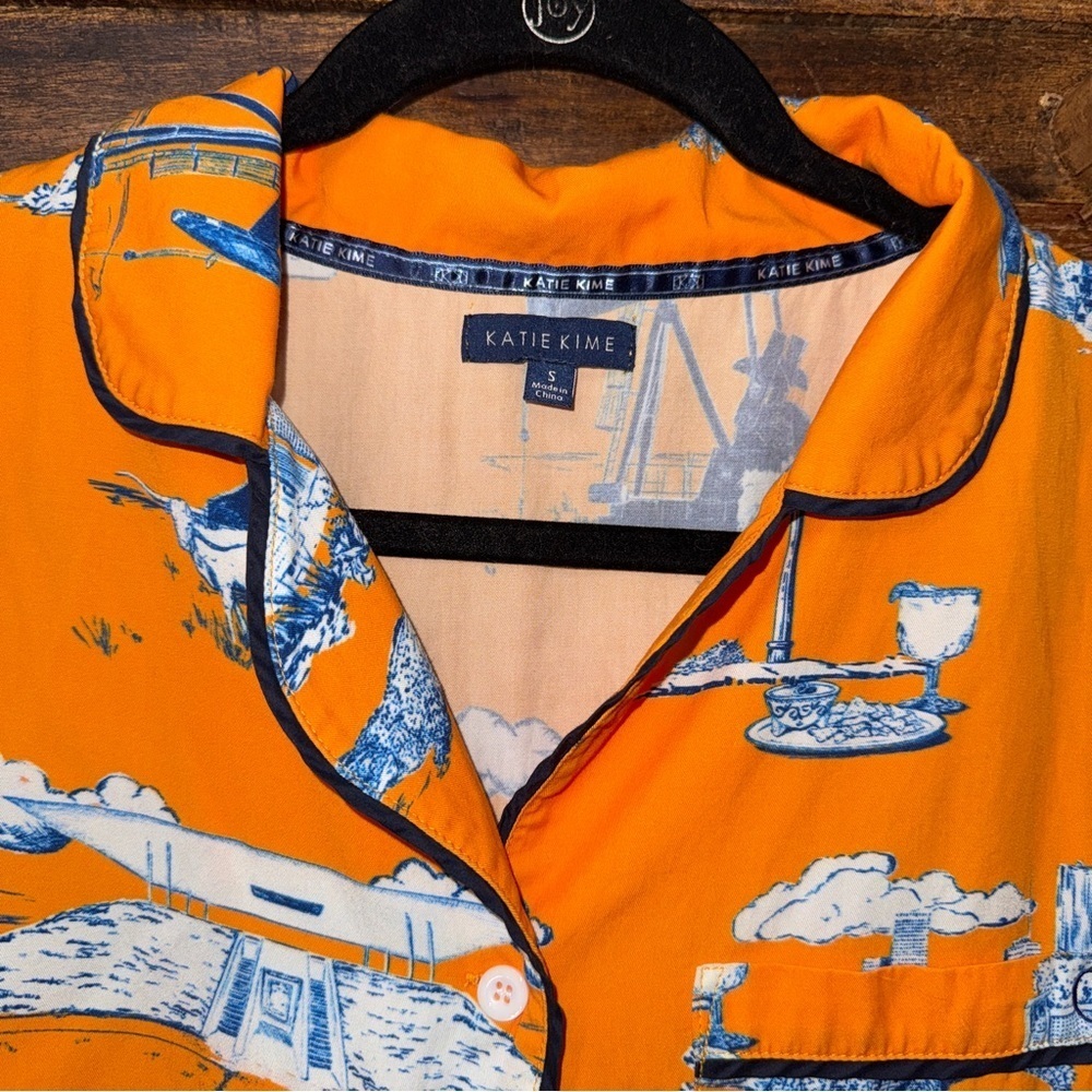 Katie Kime Texas Toile Pajama Top – Size S (Top Only) - Picture 5 of 5